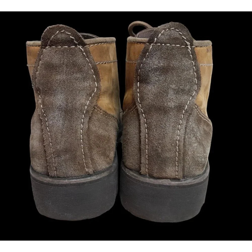 Mens Ankle Boot 70s Inspired Chunky Leather Suede Lace Up Rugged Utility Size 9